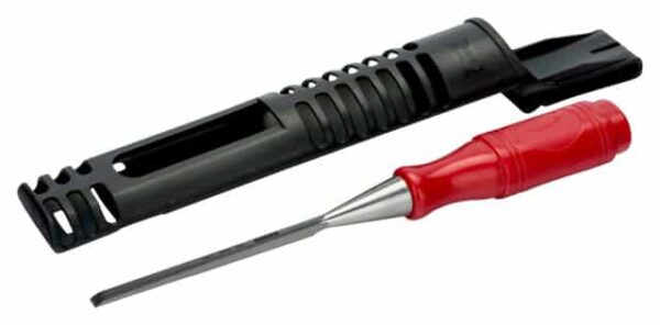 Woodworking Chisel with Red Polypropylene Handle