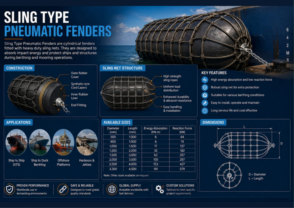 Sling-Type-pneumatic fender.